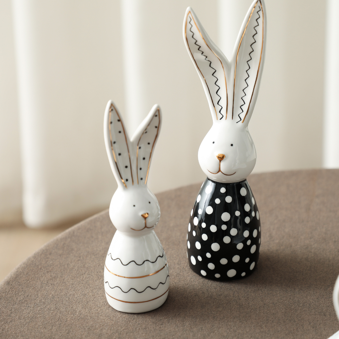 LA-D23047 Rabbit Décor Black – Shadows and Patterns