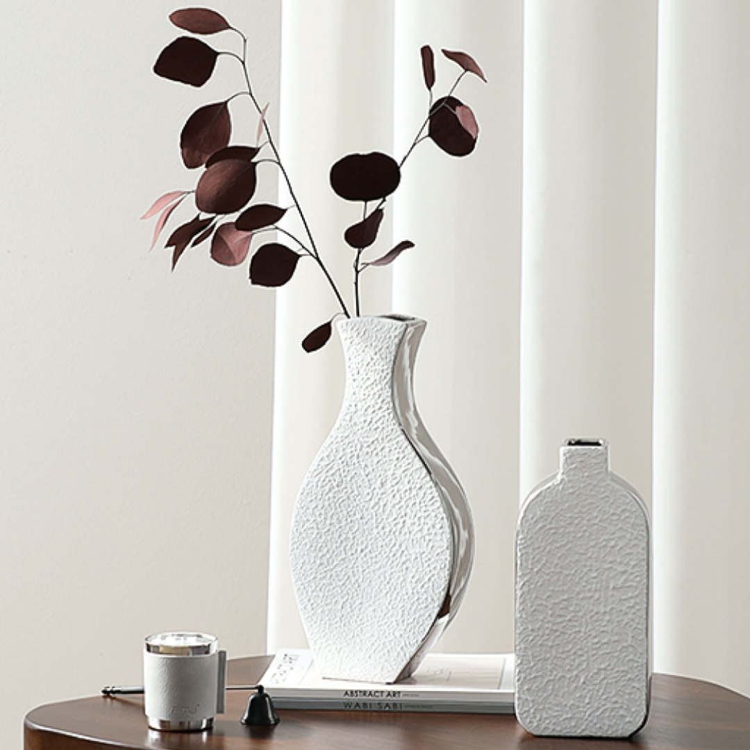 Silver-Rimmed Vase – Shadows and Patterns